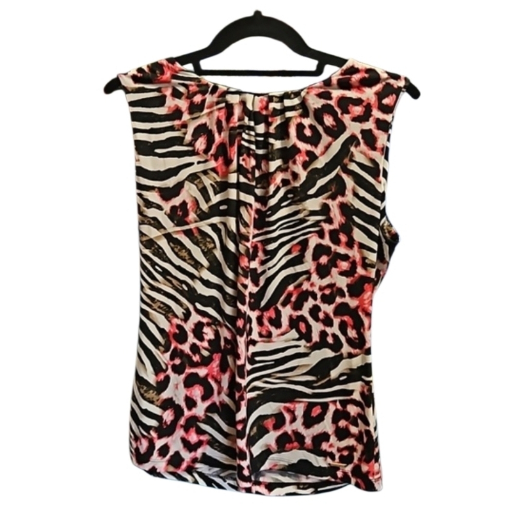 Calvin Klein top leopard print size s/ch/P pink white black brown sleeve…